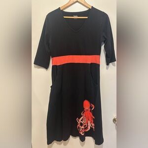 Svaha black octopus print dress - size 10